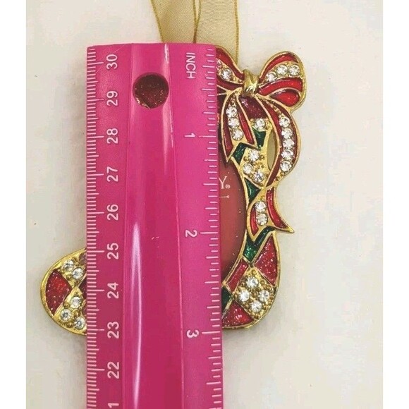 Bombay Christmas Stocking Ornament Photo Picture Frame Faux Rhinestone - Picture 14 of 14